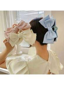 1 pezzo Set di forcine per capelli a grandi fiocchi reversibili per bagno per donne, con fermagli da principessa, pinze per capelli e artigli per capelli, per decorazione di acconciature per ragazze