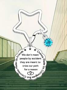 1pc Colleague Retirement/Farewell Gift Keychain, Thank You Coworker Keyring, Let's Be Colleagues Keychain