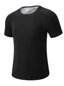 ملابس علوية بدلة الساونا للرجال الرياضية الخارجية - ملابس علوية ضاغط محتبس للحرارة والتعرق ، جاكيت متعدد الاستخدامات مشكل الجسم للتمرين في صالة الألعاب الرياضية ، مدرب الخصر مشكل الجسم - فضي - مشاهدة 1