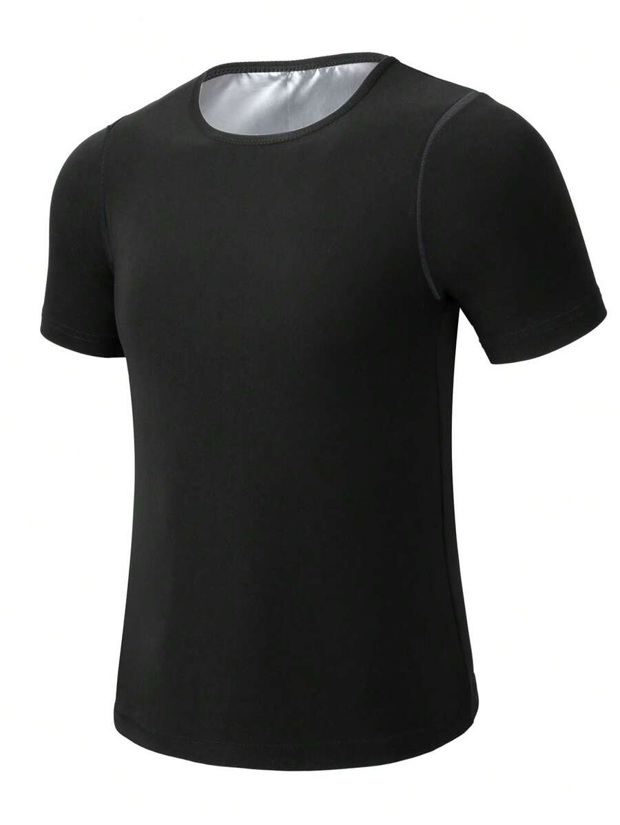 ملابس علوية بدلة الساونا للرجال الرياضية الخارجية - ملابس علوية ضاغط محتبس للحرارة والتعرق ، جاكيت متعدد الاستخدامات مشكل الجسم للتمرين في صالة الألعاب الرياضية ، مدرب الخصر مشكل الجسم - فضي - مشاهدة 1