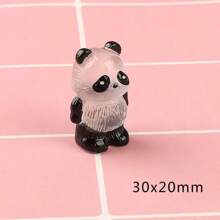3 stuks willekeurige Glow-In-The-Dark Panda Hars Craft Decor, DIY Haaraccessoires, Crèmekleurige Polymeer Klei Decoratiematerialen