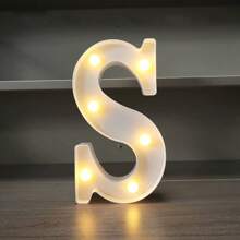 1pc LED Strip Light Marquee Sign - White Illuminated Letter Decoration For Home, Wedding, Birthday And Party - Waterproof Bulbs, 6.3" Height, PVC Material, Battery Powered Box, Ideal For Bar Or Desktop Decor