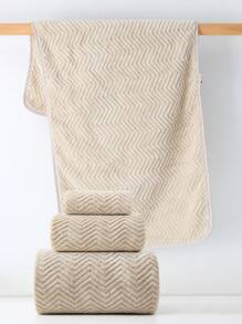 Set de 8 piezas [4 toallas faciales + 2 toallas de mano + 2 toallas de baño], set de toallas texturizadas con borde de felpa coral, suaves y absorbentes, de secado rápido, aptas para baño, baño, hotel, camping, gimnasio, salón y otras ocasiones de verano y vacaciones