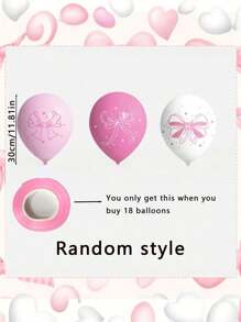 18 stuks 30 cm roze latex strikballonnen voor vrijgezellenfeestdecoraties, strikthema verjaardagsfeestjes, leuke benodigdheden voor bruidsverlovingsfeesten, geschikt voor achtergronddecoratie voor verjaardagsfeestjes, bruiloftsdecoratie, buitenfotografie, fotografie-rekwisieten, accessoires voor het instellen van scènes