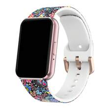 Bedrucktes Silikon Sportarmband für Samsung Galaxy Fit 3 R390 - Bequemes hautfreundliches Roségold Flachverschluss Ersatzarmband - Galaxy Fit3 - Übersicht 7