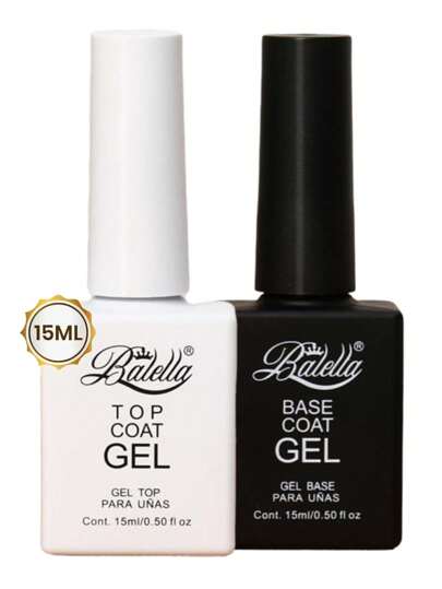 2 piezas Gel Base Coat Y Top Coat Uv Para Uñas Kit Base y Top 15 ml