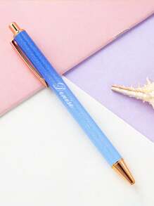 Stylo à bouton-poussoir personnalisé avec finition métallique scintillante, stylo à bille publicitaire en métal personnalisé à bouton-poussoir, stylo à bille publicitaire créatif à finition métallique scintillante, cadeau de retour à l'école, cadeau pour les enseignants/amis