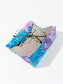 1pc Women's Colorful Painting Print Foldable Eyeglasses Case, Suitable For Outdoor Matching - Multicolor - View 6
