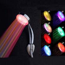 [1 LED Light Shower Head] 1pc LED Light Shower Head, Colorful Temperature Control Light Shower Head, Bathroom Accessories, For Bathroom Bathroom Accessories, Shower Head - Bạc - Xem 2