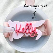 1 Pieza Etiqueta de tapa con conejito de Pascua | Etiqueta de conejito | Etiqueta de plato de conejito | Etiqueta con nombre personalizada de acrílico | Para tumblers de 20/30oz y 40oz - Multicolor - Ver 1