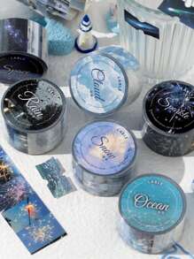 1 Roll Glitter Label Tape For Ins Style Craft & DIY Decorations, Paper Material For Scrapbook/Notebook/Diary/Frame/Envelope/Handmade Crafts