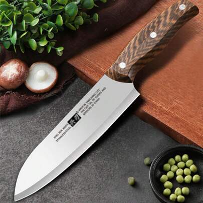 Cuchillo de chef, cuchillo de acero inoxidable afilado para rebanar carne y verduras, regalo único para hombres, mujeres, mamá o papá