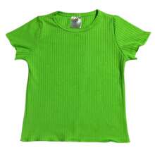 Summer Ribbed Set With FruFru For Girls - Lime Green - View 3