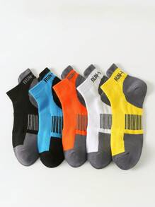 5 双男士轻质网眼透气吸汗运动短袜，适合夏季、休闲、工作、学校、办公室、青少年和青年尺码 39-44