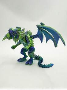 3D Printed Posable Triceratops Figurine With Movable Wings, Holographic Gradient Desk Decor Accessory - Multicolor - View 8