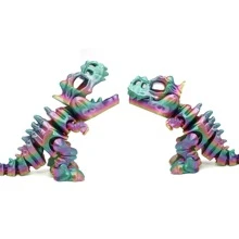 Modelo de dinosaurio T-Rex impreso en 3D - Coleccionable perfecto, obsequio de fiesta y decoración de escritorio de oficina | Regalo ideal para el Día de San Valentín / Día de la Mujer - Multicolor - Ver 4