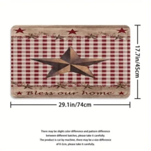 4pcs Red Star Grid Shower Curtain Gift Modern Home Bathroom Decoration Curtain And Toilet Floor Mat 3-Piece Set With 12 Shower Curtain Hooks Bathroom Accessories Back To School Fall Decor