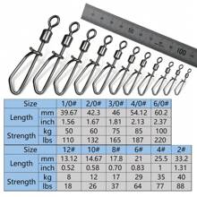25Pcs Fishing Stainless Steel Snap Fishing Rolling Swivels Saltwater Fishing Coastlock Snap Connector Tackles