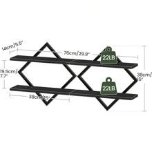 Kệ nổi treo tường, Bộ 2 kệ treo tường, Kệ treo tường 2 tầng, Bộ 2 kệ treo tường, Kệ gắn tường, Cho phòng khách, phòng ngủ, nhà bếp, văn phòng, phòng học, Màu đen TBJ01P2BBTrang trí phòng - màu đen - Xem 2