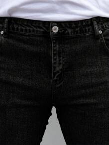 Men's Casual Slim Fit Stretch Denim Jeans - Black - View 3