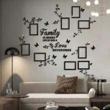 1 pieza Adhesivo de pared de marco acrílico creativo con diseño de rama de árbol, 9 ramas de marco con decoración de pared de rompecabezas de mariposa, adhesivo de marco de rama acrílico, regalo para cumpleaños, festivales, adecuado para sala de estar, dormitorio, estudio, entrada, decoración de pared de fondo de sofá, regalos de graduación, decoración de habitación, decoración del hogar, decoración de baño, decoración de dormitorio, decoración de habitación, artículos de decoración de sala de estar, decoración del hogar, papel tapiz de pared de sala de estar, pegatinas personalizadas