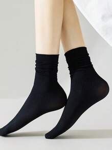 1 para miękkich białych skarpetek do połowy łydki dla kobiet, cienkie i modne skarpetki sportowe, skarpetki do kolan, skarpetki unisex dla par, podwójnie tkane, całoroczne