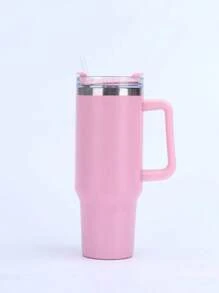 Tasse isotherme personnalisée de 1200 ml / 40 oz, bouteille d'eau en acier inoxydable, tasses à café avec anse, boissons isothermes pour l'extérieur, mug isotherme pour voiture à double paroi, couvercle avec paille en acier inoxydable