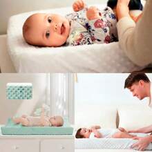 2 件套透气 Minky 尿布台床单套 Minky 尿布垫套超柔软 Minky 圆点毛绒尿布台套，适合婴儿女孩和男孩