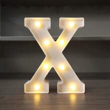 1pc LED Strip Light Marquee Sign - White Illuminated Letter Decoration For Home, Wedding, Birthday And Party - Waterproof Bulbs, 6.3" Height, PVC Material, Battery Powered Box, Ideal For Bar Or Desktop Decor