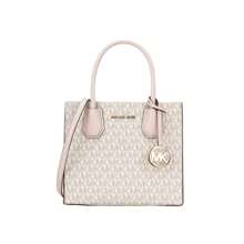 Michael Kors MERCER Presbitério de PVC Médio com Bolsa de Couro Crossbody para Mulheres 35S1GM9M2B PWD BLSH MLT