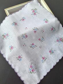 Thin Feel 11.6in Fabric Crescenta Women's Printed Handkerchief Retro 6pcs Back To School