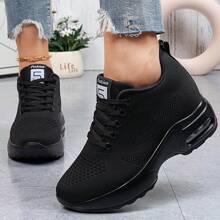 New Women's Platform Wedge Thick Bottom Sneakers, Outdoor Sports Shoes, Height Increasing