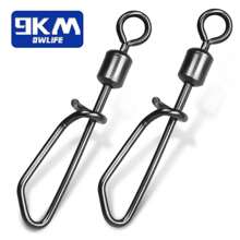 25Pcs Fishing Stainless Steel Snap Fishing Rolling Swivels Saltwater Fishing Coastlock Snap Connector Tackles