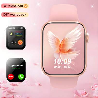 1pc Comfortable Breathable Silicone Strap Smart Watch, 2.01" HD Touchscreen, Wireless Call, Pedometer, Calorie Tracking, Multiple Sport Modes, Music Control, Remote Camera, Alarm, Call & Message Reminder, Suitable For Daily Casual, Exercise, Holiday Gift, Compatible With Android & Compatible With IPhone