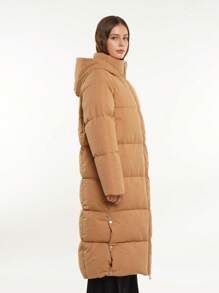 Chaquetas acolchadas extra largas para mujer, con capucha, cálidas, repelentes al agua, abrigo de invierno con cremallera bidireccional