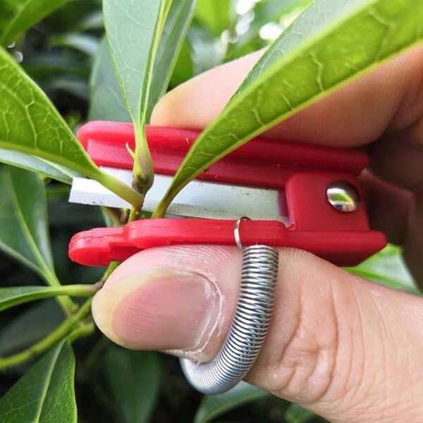 1pc Stainless Steel Thumb Knife, Garden Knife, Ring Knife, Convenient And Compact, Picking, Vegetable Harvesting Tools, Random Colors.