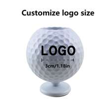 Customized Golf Ball Shaped Pen Holder, Creative Golf Pen Holder With Customized Text Logo, Golf Accessories - White - View 6