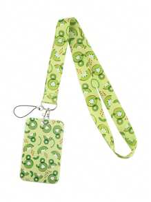 1pc Fruit Print Lanyard ID Card Holder, Hard Case For Bus Card, ID Card, Work Badge, Student Card, Exhibition Pass, Event Pass