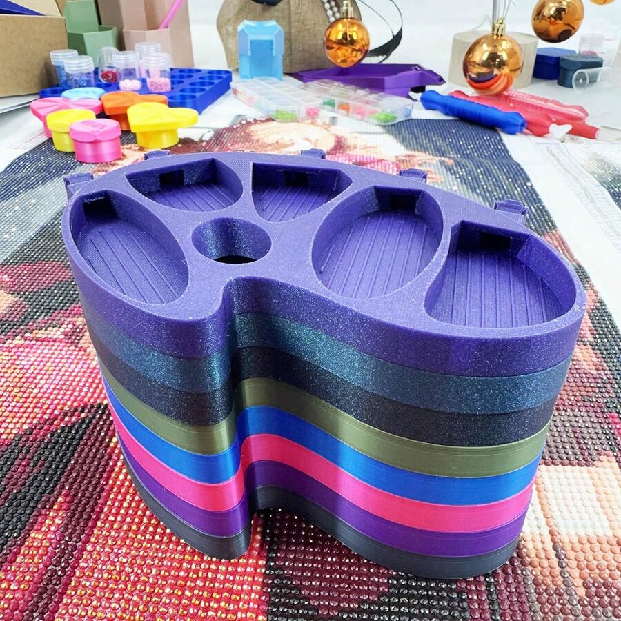 1pc Diamond Painting Tray, Craft Storage Box voor kralen en gereedschap, DIY Diamond Art accessoire houder geschikt voor hobbyisten, kunststof structuur, Diamond Art Kit