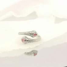 1 件时尚女士别致百搭配饰戒指，镶嵌合成方晶锆石，高品质，适合派对、约会、礼物，经典简约设计