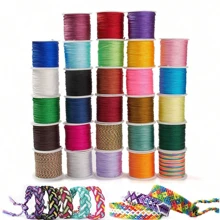 1 Set Of 20 Rolls Chinese Cord, Each 360 Inches, 0.8mm, Random Mixed Color Nylon Thread, Suitable For DIY Bracelets, Necklaces, Beading Jewelry, Accessories, Materials, Christmas Decorations, Braiding, Total 7,874.02 Inches