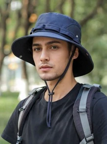 1pc Unisex Solid Color Mesh Wide Brim Bucket Hat, Breathable Sun Protection Hat For Outdoor Activities, Fishing, Hiking, Camping, Suitable For Daily Use - Solid Color - View 14