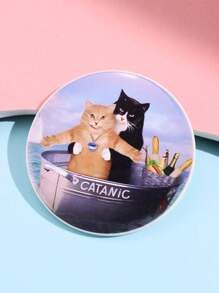 1 件可爱搞笑卡通创意独特时尚简约猫、UFO、火箭、炸鸡亚克力胸针，女士日常佩戴首饰 - 彩色 - 查看 12