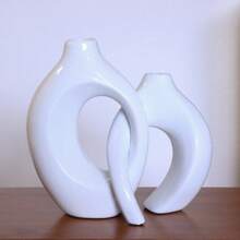 Monaco Ceramic Vase Pair - White - View 2