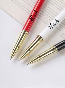 Caneta esferográfica de metal com cores neutras e suaves, 1 peça, para negócios, assinaturas, presente de feriado/aniversário, gravação de letras personalizadas, volta às aulas, material escolar