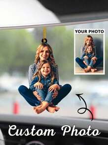 1pc Customizable Car Interior Hanging Accessory, Personalized Graduation Photo Ornament, Acrylic Party Home Decor, Gift For Birthday, Anniversary, Valentine's Day, Christmas For Family, Friends, Colleagues Gifts - Multicolor - View 1