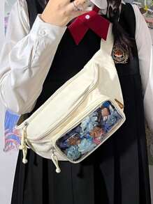 卡哇伊日式 Itabag 女学生胸包 Y2K 女士洛丽塔可爱斜挎包女孩透明 Itabag 钱包和手提包腰包 Ita 包单肩包