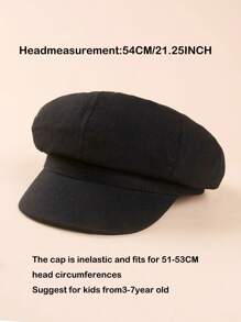 1pc Child/Youth Solid Color Versatile Newsboy Cap, Suitable For Spring, Summer, Autumn, Everyday Wear