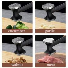 1PC Zinc Alloy Meat Tenderizer Double-Sided Meat Hammer, Steak Pork Chop Meat Hammer, Household Barbecue Marinated Meat Minced Meat Hammer Tendon Breaker, High Quality And Efficient, Multi-Functional Kitchen Tools