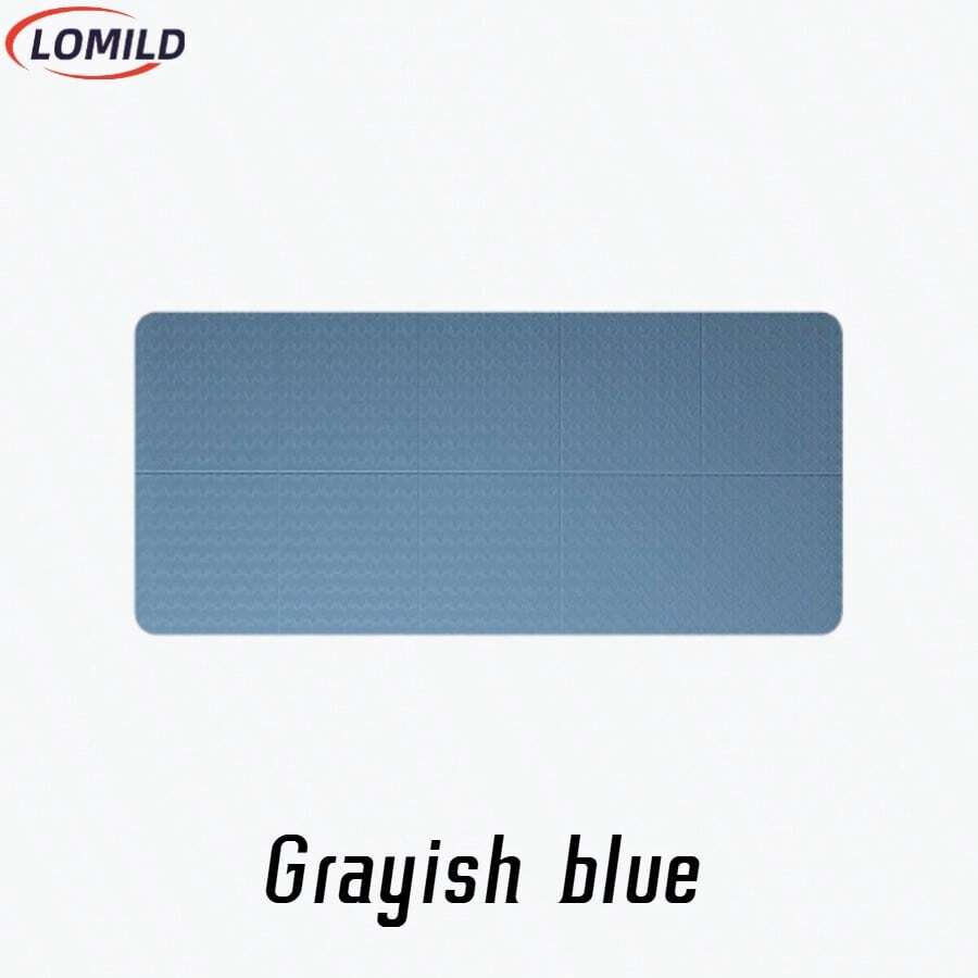 LOMILD 1pc Foldable Yoga Mat, Made Of TPE Material, Non-Slip Yoga Pad, Lightweight And Easy To Store, Ideal For Home, Gym, Outdoor Yoga, Convenient Non-Slip Mat - Gray Blue - View 1